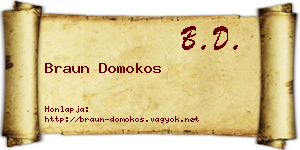 Braun Domokos névjegykártya
